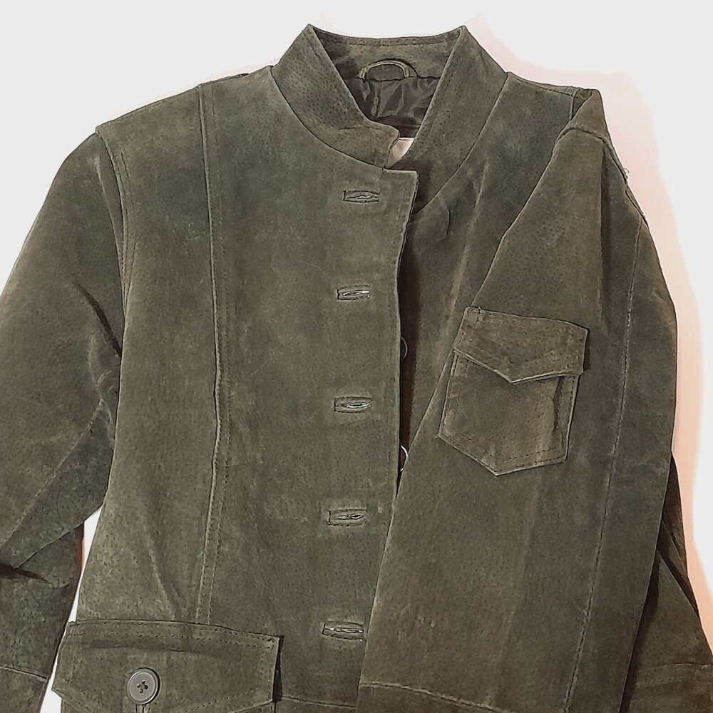 Western Suede Green Jacket Rodeo Rustic By H&G Size S/P - Picture 5 of 16